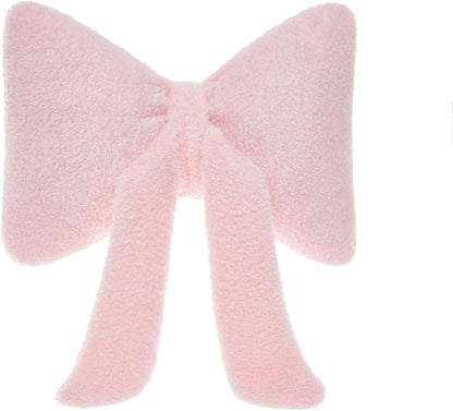 Stuffed Bow Christmas Decorations Soft Furry Bow Throw Pillows Cute Bowknot Plush Pillow Home Decor