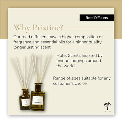 PRISTINE English Country Inn Reed Diffuser for Home | Fresh Blend of Strawberry, Vanilla, Musk Reed Diffuser Set, Oil & Reed Diffuser Sticks | Home & Office Decor | Fragrance