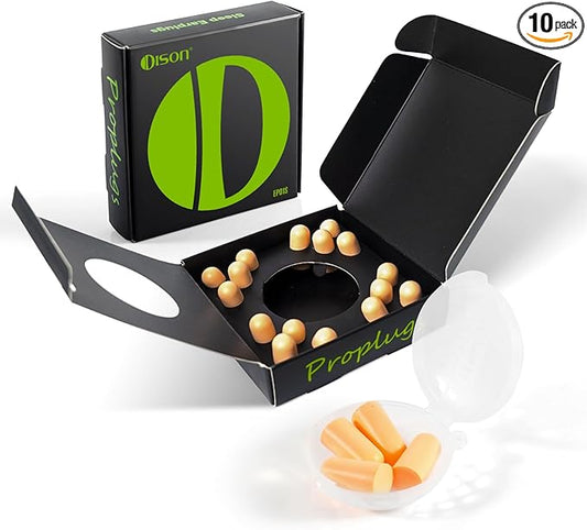 10Pairs Foam Earplugs, Noise Cancelling Ear Plugs for Sleeping Hearing Protection for Shooting Range, Work, Travel,Concert