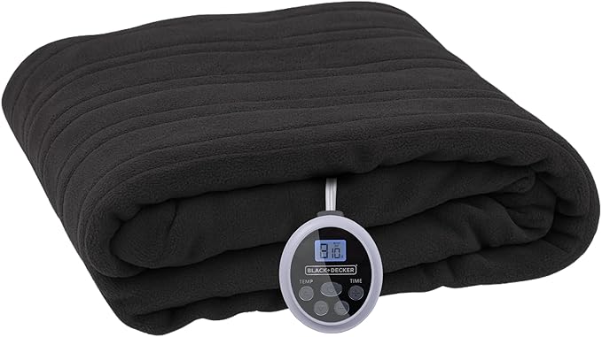 BLACK+DECKER Heated Blanket Electric Full, Micro Plush Electric Blanket, Heating Blanket with 10 Heating Levels, 10H Timer, Auto Shutoff, Fast Heating (84x90 inches, Black)