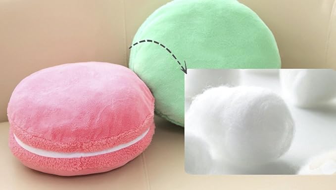 ChezMax Macaron Pillow Plush Back Bolster Cushion Microbead Throw Pillow Case Round Seat Cushion Home Decor Pillow for Sofa Bedroom Office Dormitory Car 14.5" Blue