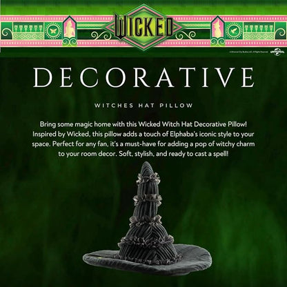 Wicked Elphaba's Witch Hat Bedding Super Soft Plush Decorative Throw Pillow, 14 in X 9 in, (Officially Licensed Product) By Franco Collectibles