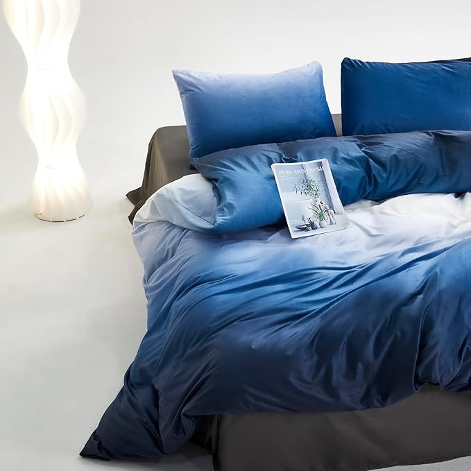 Cottonight Velvet Comforter King Fluffy Navy Blue Flannel Bedding Set Women Men Thick Warm Winter Blanket Quilts Sherpa Micromink Dark Blue Modern Chic Plush Fashion Bedding King