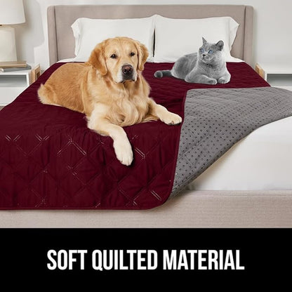 GORILLA GRIP Waterproof Couch Cover for Dogs, Gripped Slip Resistant Backing, Leak Proof Washable Dog Blanket Covers Sofa, Bed, Sectional, Crate, Car, RV Seats, Pet Puppy Essentials, 50x40 Burgandy