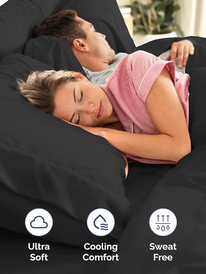 Extra Deep King Sheet Set - 6 Piece Breathable and Cooling Sheets - Hotel Luxury Bedding for Women, Men, Kids & Teens - Easy & Secure Fit - Soft, Wrinkle Free and Comfy - Extra Deep Pockets - Black
