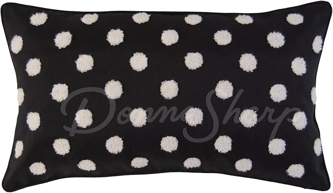 Donna Sharp 2-Piece Wild One Patch Bee and Polka Dot Decorative Throw Pillow Set - Pillows for Couch, Sofa, Beds, and Chairs - Includes 18" x 18" Square & 12" x 22" Rectangular Pillows