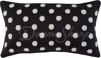 Donna Sharp 2-Piece Wild One Patch Bee and Polka Dot Decorative Throw Pillow Set - Pillows for Couch, Sofa, Beds, and Chairs - Includes 18" x 18" Square & 12" x 22" Rectangular Pillows