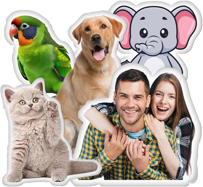 Ships Next Day, Made in USA, Custom Pillow from Photo - Shaped Cutout Personalized Pillow - Dog/Cat/Family/Friends Face/Cars/Logos - Double Sided - 8 Sizes -Funny Pillows - Pet Memorial (16 Inch)