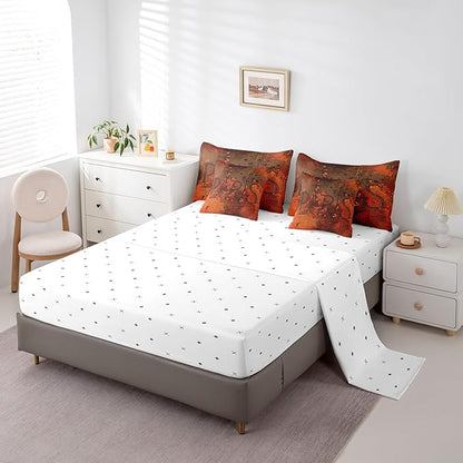 Erosebridal French Paris Twin Comforter Set 7-Piece Romantic Eiffel Tower Bed in a Bag, Red Gradient Bedding Comforter Sets Retro Grunge Bedding Set with Fitted Sheet, Flat Sheet and Pillowcases