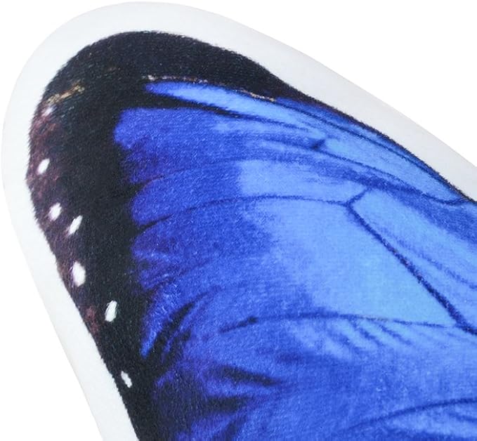 JWH 3D Butterfly Pillow Decorative Plush Throw Pillow Colorful Animal Print Cushion with PP Cotton Filling for Bed Couch Living Room Bedroom Farmhouse 13x15 Inch Blue