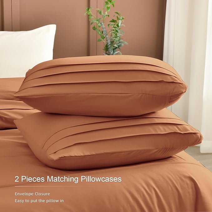 Masaca 120x120 Oversized King Comforter,Pinch Pleated Pumpkin California King Comforter Set Lightweight Rustic Farmhouse Microfiber Extra Large Bedding 3PCS