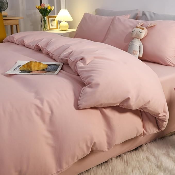 CLOTHKNOW Pink Full Size Comforter Sets 3Pcs Dusty Rose Bedding Comforter Sets Girls Women Comforter Mauve Comforter with 2 x Pillow Cases