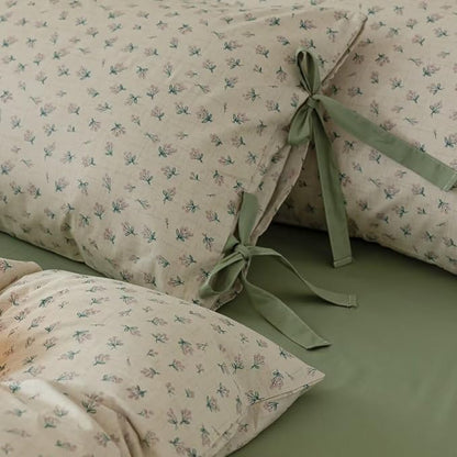 MKXI White and Pink Comforter Set - Queen Size with Flowers, Floral Print, Textured Garden Comforter