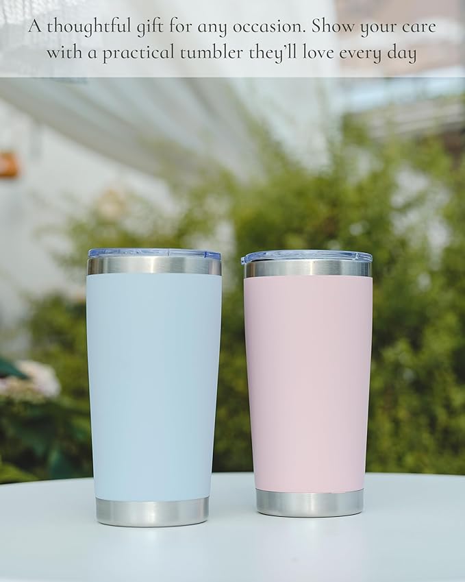 Travel Coffee Tumbler 20oz, 12 Pack Leakproof Travel Coffee Mug with Lid and Straw, Stainless Steel Double Wall Vacuum Insulated Tumbler for Hot/Iced Drinks (Army Green, Textured Matte)