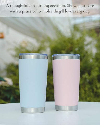 Travel Coffee Tumbler 20oz, 12 Pack Leakproof Travel Coffee Mug with Lid and Straw, Stainless Steel Double Wall Vacuum Insulated Tumbler for Hot/Iced Drinks (Army Green, Textured Matte)