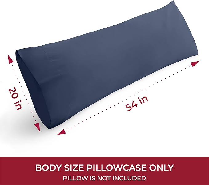 Mellanni Pillow Case - 1 PC Iconic Collection Pillowcases - Hotel Luxury, Extra Soft, Cooling Pillow Cover - Envelope Closure - Wrinkle, Fade, Stain Resistant (Body 20" x 54", Navy Blue)
