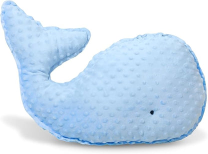Marble Empire Whale Pillow Blue Whale Plush Throw Pillows with Free Style Edge,Stuffed Whale Coastal Ocean Decorative Pillow for Couch Sofa