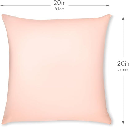 PILLOWY 20" x 20" Throw Pillow - Cream Peach: 1 PCS Luxurious Premium Microbead Pillow with 85/15 Nylon/Spandex Fabric. Forever Fluffy, Outstanding Beauty & Support. Silky, Soft & Beyond Comfortable