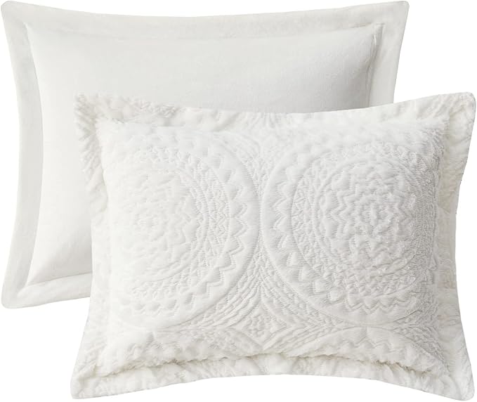 Madison Park Ultra Soft Luxury Premium Plush Comforter Mini Modern All Season Down Alternative Bedding Set with Matching Sham, Full/Queen, Ivory