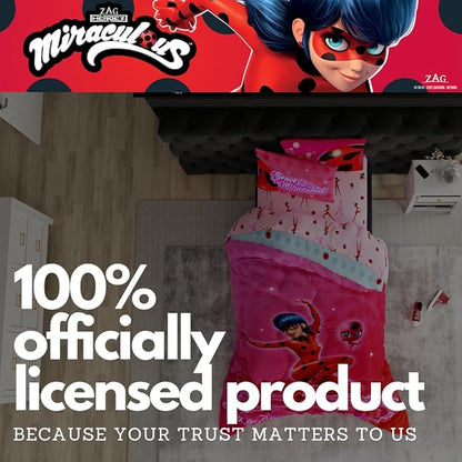 Miraculous: Tales of Ladybug and Cat Noir Kids Bedding Super Soft Comforter and Sheet Set, 5 Piece Full Size, (Officially Licensed Product)
