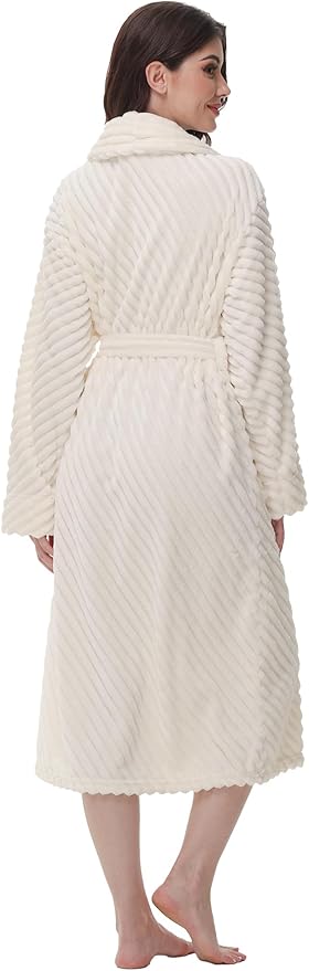 Yurhap Premium Robes for Women - Super Soft Cozy Fleece Womens Robe Plush Long Bathrobe