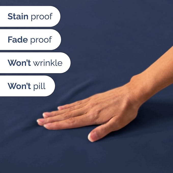 Short Queen RV Size 4 Piece Sheet Set - Comfy Breathable & Cooling Bed Sheets Set - Hotel Luxury Bedding for Women, Men, Kids, Teens, Boys & Girls - Deep Pockets & Ultra-Soft - Oeko-Tex - Navy Blue