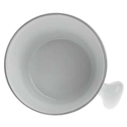 Fendrihan Porcelain Apothecary Shaving Mug, Hand-Painted Rim (Grey)