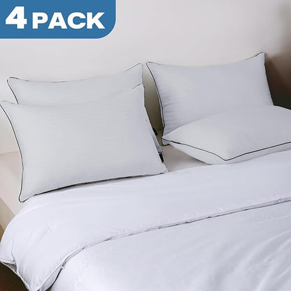 GOHOME Pillows Standard Size Set of 4 - Bed Pillows for Sleeping 4 Pack, Cooling Supportive Hotel Pillows with Premium Soft Down Alternative Fill for Side Stomach and Back Sleepers