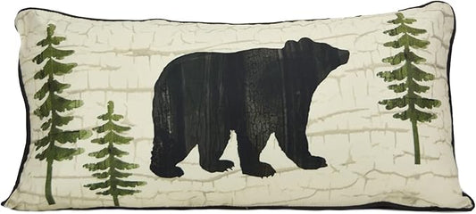 Donna Sharp Throw Pillow - Painted Bear Lodge Decorative Throw Pillow with Bear Pattern - Rectangle