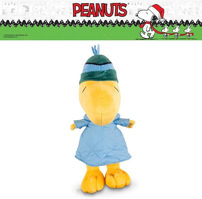 Peanuts Woodstock Winter Coat Holiday & Christmas Bedding Super Soft Plush Cuddle Pillow Buddy, (Officially Licensed Product) by Franco
