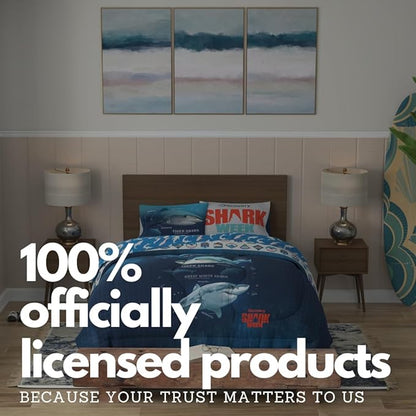 Collectibles Discovery Shark Week Bedding 5 Piece Super Soft Comforter and Sheet Set, Full, (Officially Licensed Product) by Franco