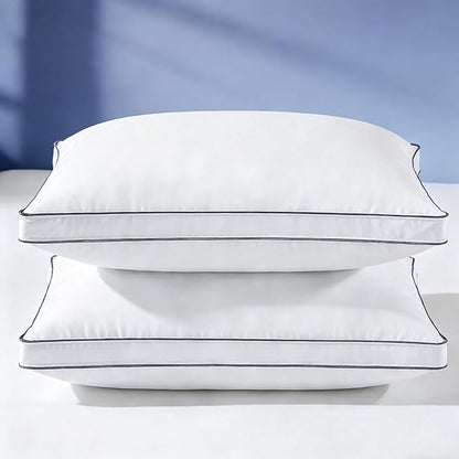 Luxury Goose Feather Down Pillow King Size Set of 2,Premium 3-Chamber Bed Pillows for Deep Sleep,900+ Fill Power,400 Count Cotton Shell,Hotel Quality Pillow for Side, Back Sleepers,19" x 35"