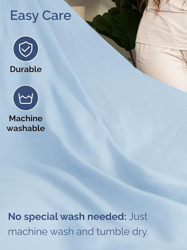 Extra Deep Cal King Sheet Set - 6 Piece Breathable and Cooling Sheets - Hotel Luxury Bedding for Women, Men, Kids & Teens - Easy & Secure Fit - Soft and Wrinkle Free - Extra Deep Pockets - Light Blue