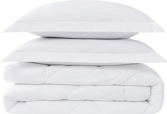 CANNON Solid Percale White Twin/Twin XL 2 Piece Comforter Set