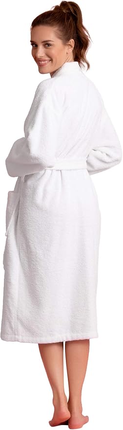 Soft Touch Linen Women's Robe Terry Cotton Cloth- Kimono Style- Thick, Breathable & Comfortable- Lightweight & Absorbent