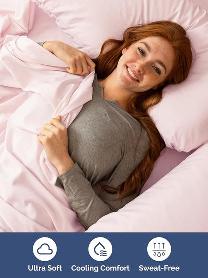 Extra Deep Twin XL Sheet Set - 4 Piece Breathable and Cooling Sheets - Hotel Luxury Bedding for Women, Men, Kids & Teens - Easy Secure Fit - Soft & Wrinkle Free - Extra Deep Pockets - Lavender Pink
