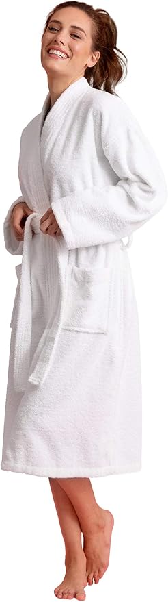 Soft Touch Linen Women's Robe Terry Cotton Cloth- Kimono Style- Thick, Breathable & Comfortable- Lightweight & Absorbent