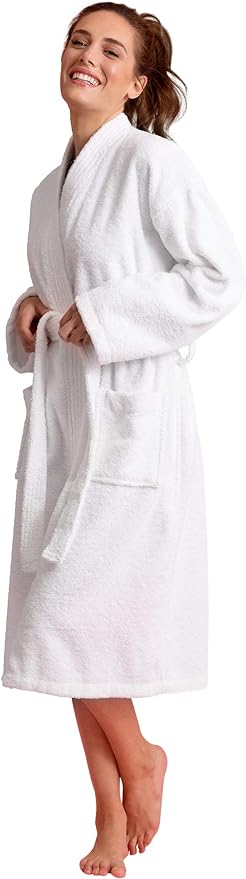 Soft Touch Linen Women's Robe Terry Cotton Cloth- Kimono Style- Thick, Breathable & Comfortable- Lightweight & Absorbent