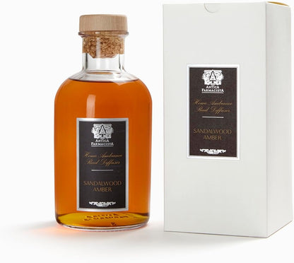 Antica Farmacista Home Ambiance Diffuser - Long-Lasting Reed Scent Diffuser - Luxury Room Freshener Gift - Sandalwood Amber, 16.9 fl oz