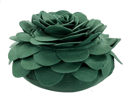 Fennco Styles Eva's Flower Garden Decorative Filled Throw Pillow 13" Round - Green Floral Accent Pillow for Home, Couch, Bed, Living Room, Holiday and Office Décor