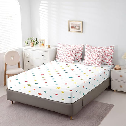 Feelyou Red Bow Comforter Set with Sheets Twin Size Kids Bowknot 7 Pieces Bedding Set for Boys Girls Teens Gift for Girls Women Bed in a Bag Breathable Princess Décor Bed Set