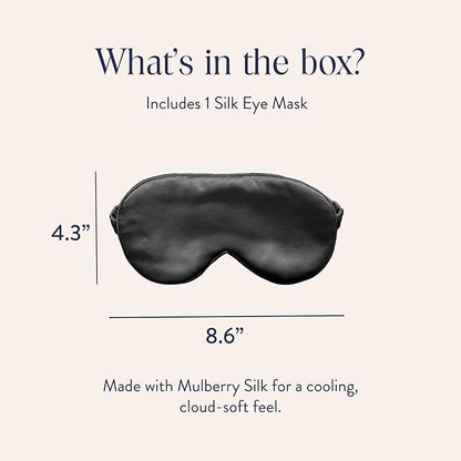Brooklinen Silk Eye Mask for Sleeping – Carbon Grey, 100% Mulberry Silk Sleep Mask with Soft Elastic Strap, Machine Washable, Breathable & Cool-to-The-Touch – Ideal for Sleeping & Traveling