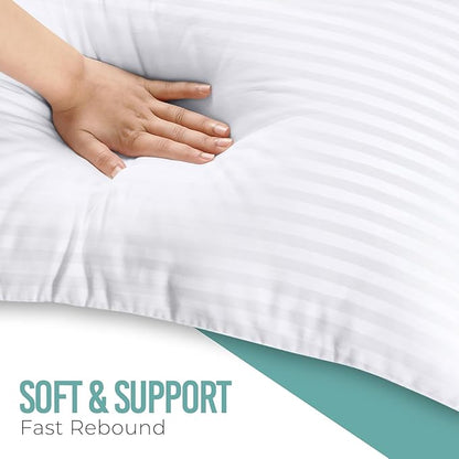 Utopia Bedding Bed Pillows Queen Size Set of 4 (White), Premium Soft Hotel Pillows, Original Down Alternative Filling, Pillow for Sleeping, Cooling Pillow for Back, Stomach and Side Sleeper