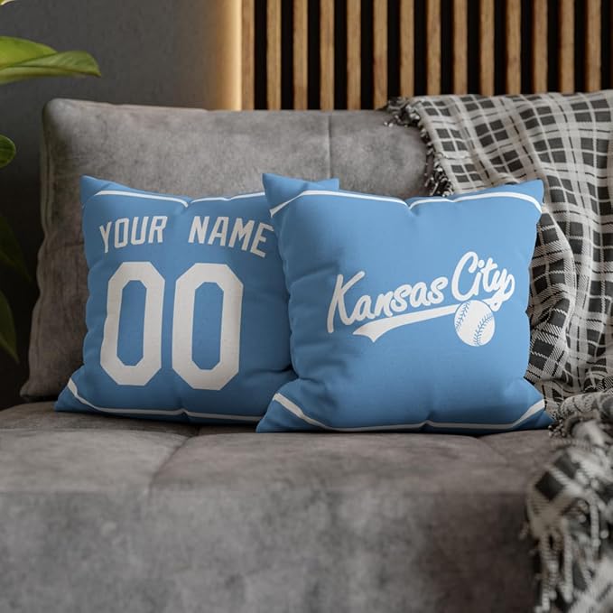 ANTKING Kansas C Throw Pillow Custom Name and Number for Men Women Boy Personalized Gift