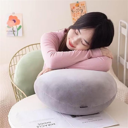 MOJUN Round Throw Pillow, 15.7" Soft Solid Color Round Sofa Lumbar Pillow Floor Pillow Home Decorative Pillow Cushion for Couch Car Living Room Bedroom, Grey