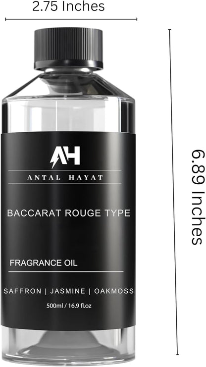 Baccarat Rouge 540 Diffuser Oil 500mL - Home Luxury Scents Refill - Antal Hayat Diffuser Oil - Luxury Hotel Inspired Aromatherapy - Baccarat Rouge Fragrance for Home - Inspired by Baccarat Perfume