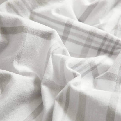 Dearfoams Super Soft 100% Cotton Comforter Set, Grey Plaid, King