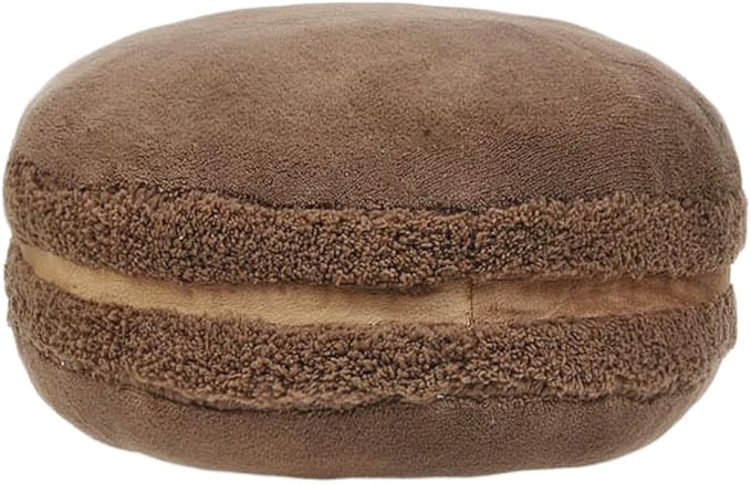 ChezMax Macaron Pillow Plush Back Bolster Cushion Microbead Throw Pillow Case Round Seat Cushion Home Decor Pillow for Sofa Bedroom Office Dormitory Car 14.5" Chocolate
