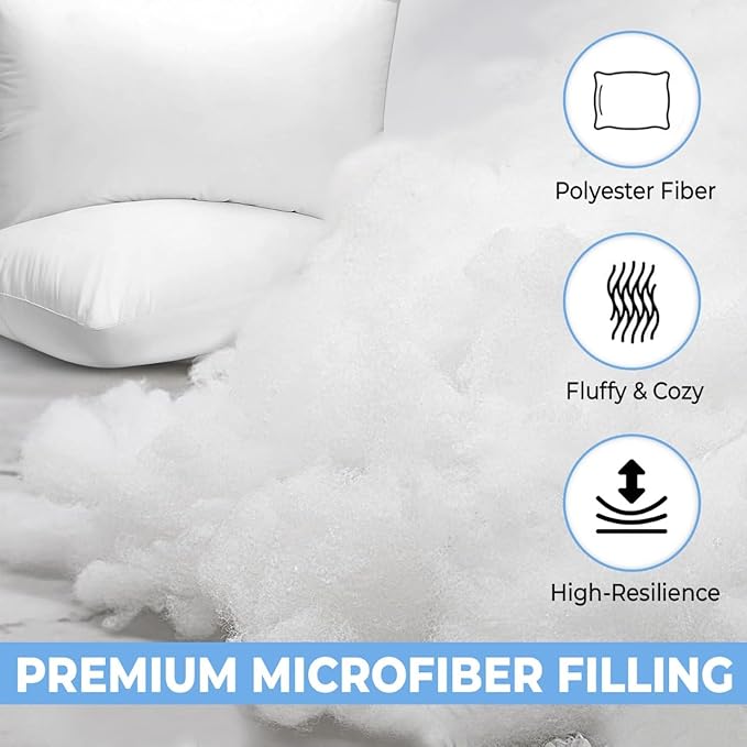 King Size Bed Pillows - Set of 2, Medium Density, Soft and Supportive for Back, Side, and Stomach Sleepers((King -White), Pack of 2)
