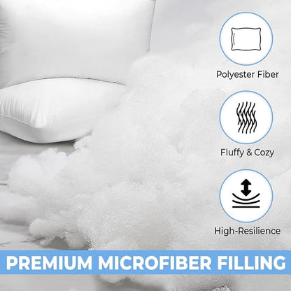 King Size Bed Pillows - Set of 2, Medium Density, Soft and Supportive for Back, Side, and Stomach Sleepers((King -White), Pack of 2)